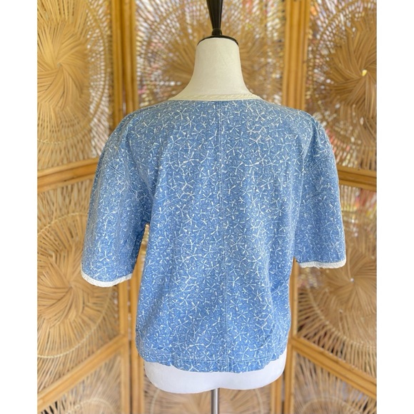 Vintage Ary Cooper Boxy Lightweight Denim Style Top Blouse Shirt - Picture 2 of 7